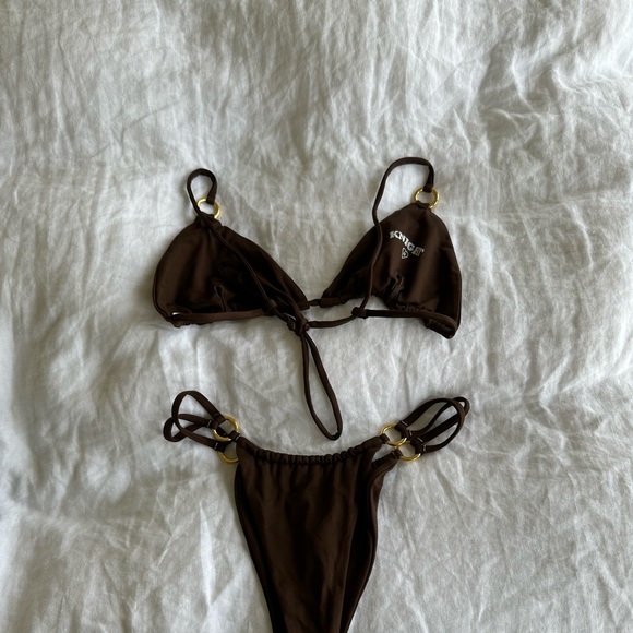 Knight swim brown bikini top in medium. - Picture 2 of 5